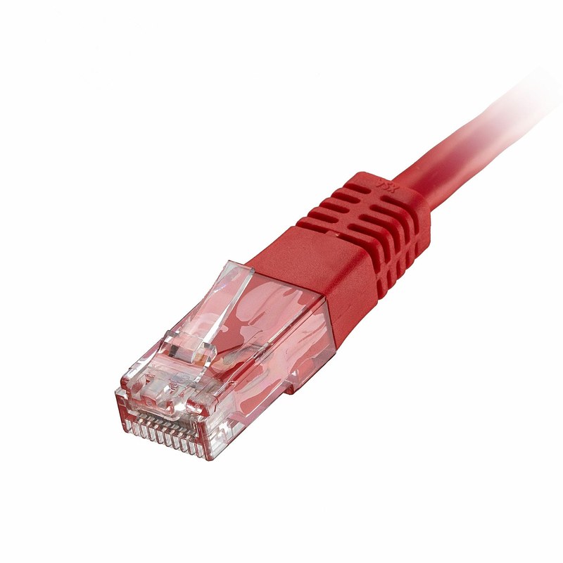 CAT6 PoE++ Patch Lead 24AWG Moulded Boot 100 Pack, 0.5m, Red