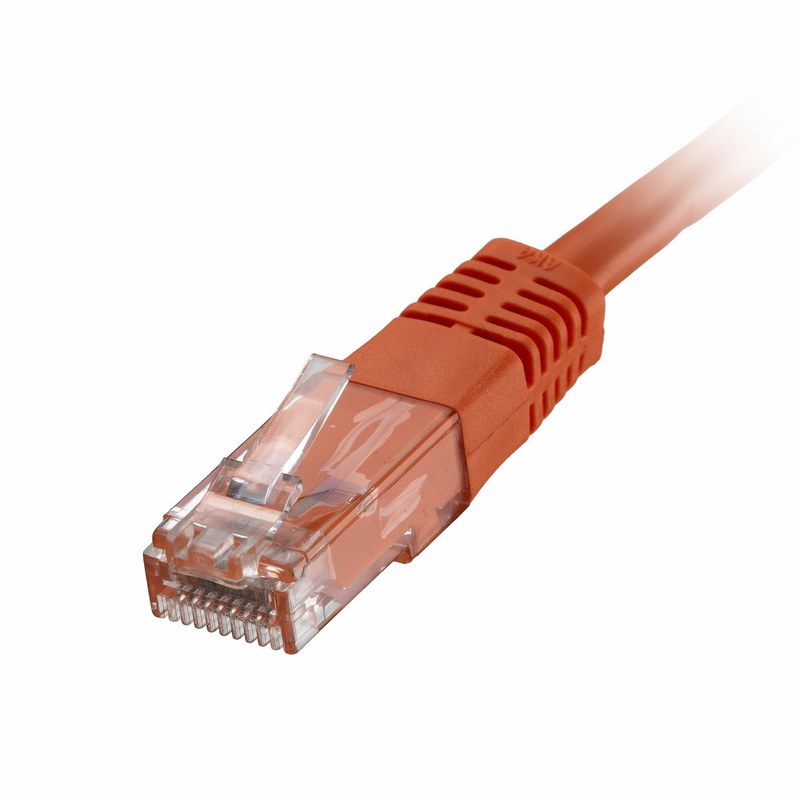 CAT6 PoE++ Patch Lead 24AWG Moulded Boot, 15m, Orange