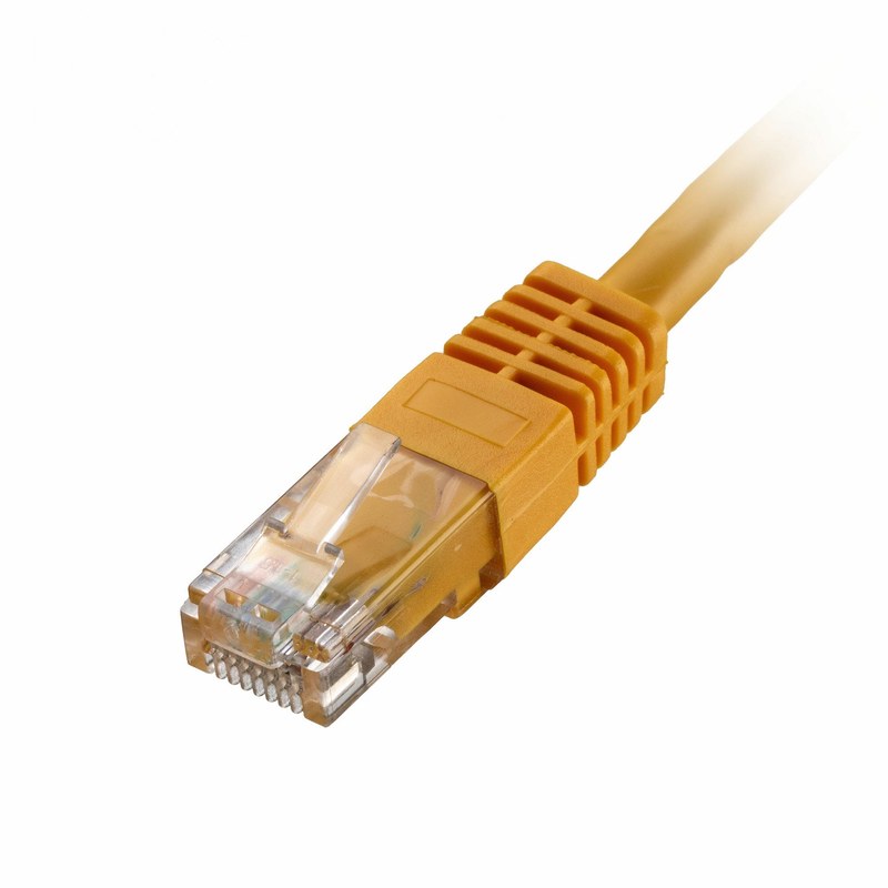 CAT6 PoE++ Patch Lead 24AWG Moulded Boot, 1m, Yellow