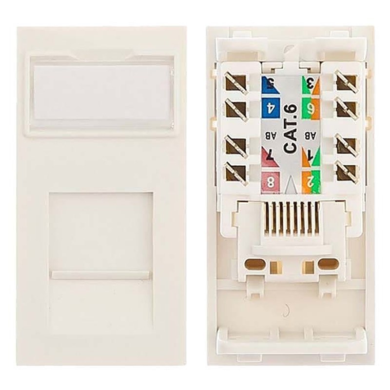 Cat6 RJ45 Euro Module 25 x 50mm White 24 Pack