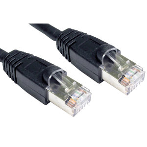 Snagless Shielded CAT6 Patch Cable, 0.5m, Black