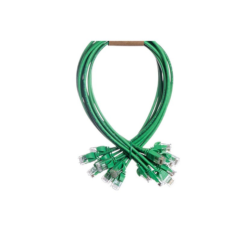 CAT6 Slim Patch Lead 30AWG LSZH Snagless 10 Pack, 0.5m, Green