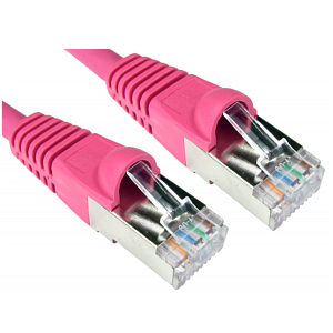 CAT6A Shielded Network Patch Cable, 15m, Pink