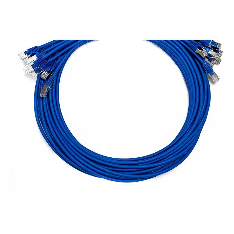 CAT6A S/FTP LSZH Patch Lead Snagless 10Gb 10 Pack, 1m, Blue
