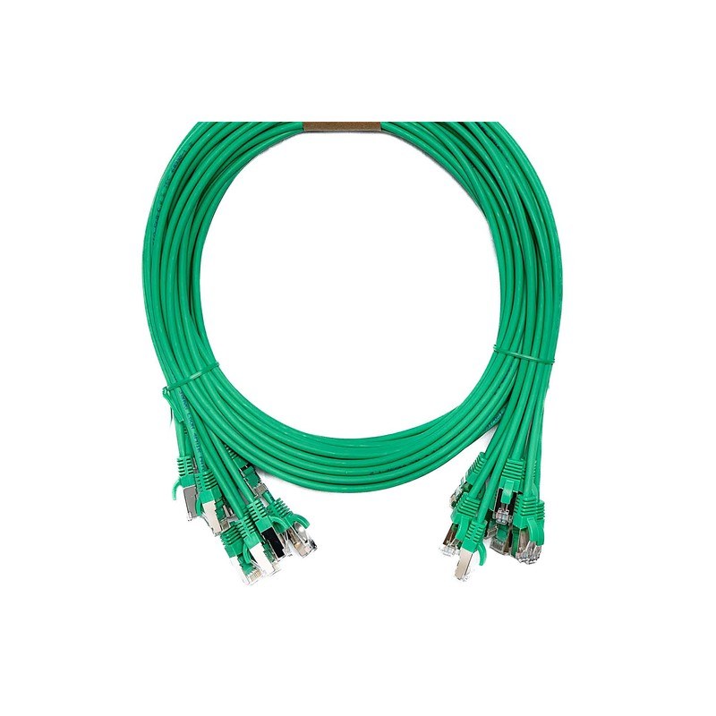 CAT6A S/FTP LSZH Patch Lead Snagless 10Gb 10 Pack, 1m, Green