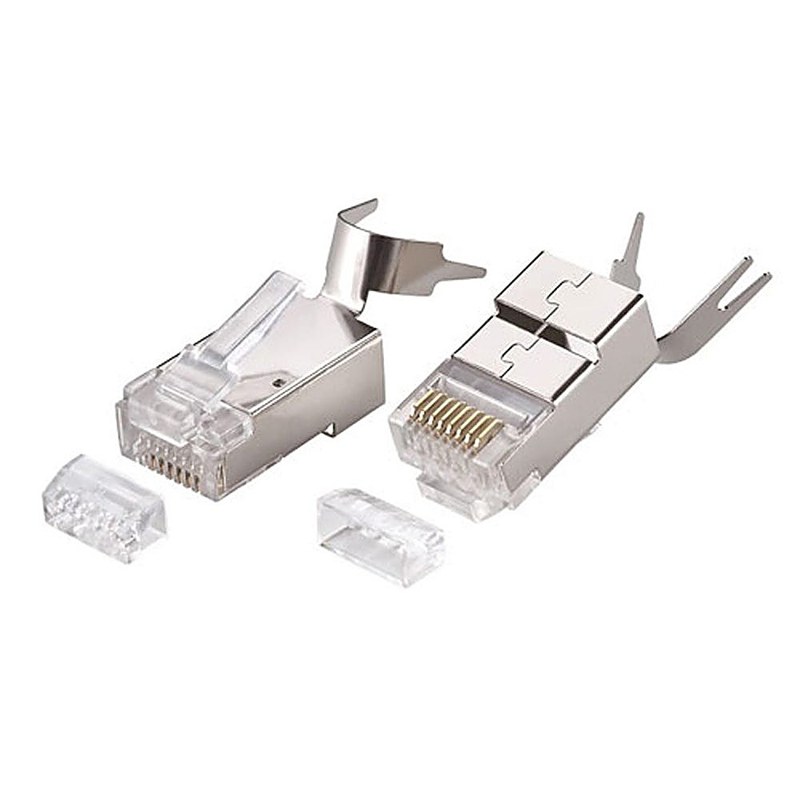 Cat6A Shielded RJ45 Crimp Plugs 8mm 50 Pack