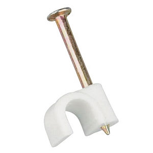 6mm White Round Cable Clips (Pack of 100) 6mm White Round Cable Clips (Pack of 100)