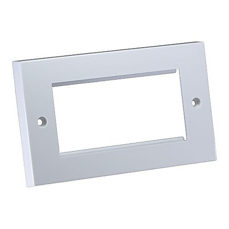 Double Gang Flat Euro Faceplate White 10 Pack