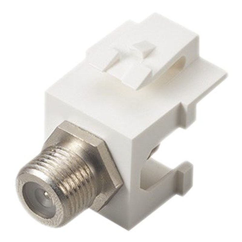 F Type Female to Female Keystone Coupler White