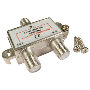 2 Port Satellite F-Plug Aerial Splitter