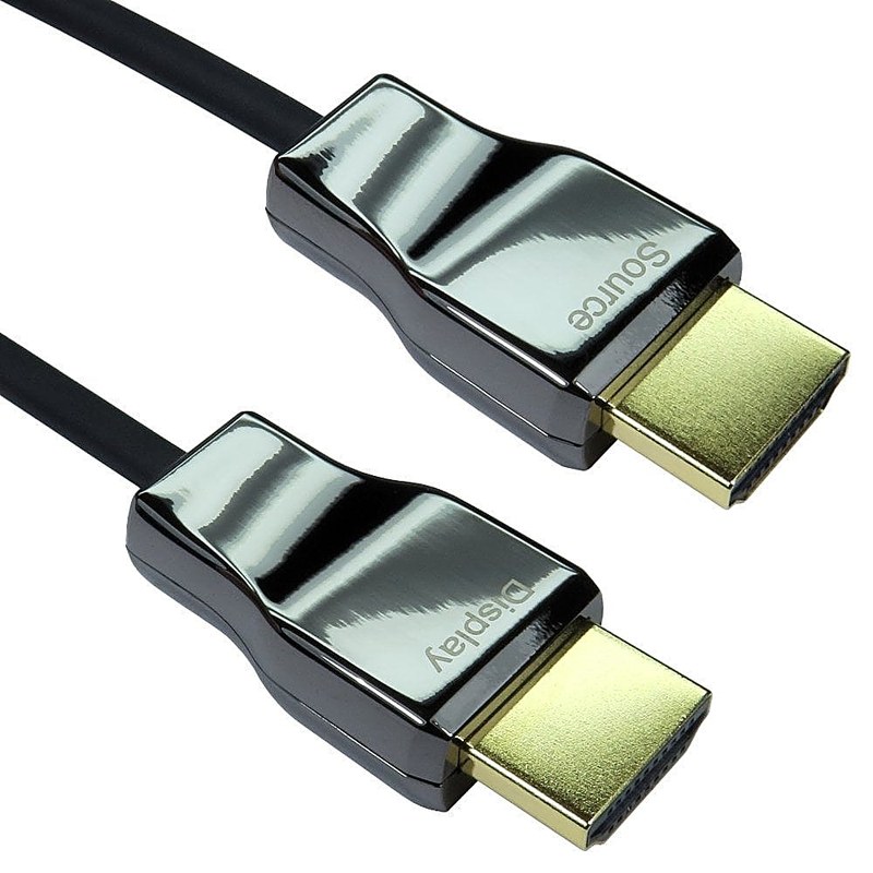 HDMI 2.1 Armoured Fibre Optic Cable 8K, 15m, Black