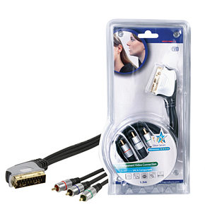 HQ Silver Series Scart to Component Video Cable 1.5m HQ Silver Series Scart to Component Video Cable 1.5m