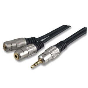 Image of 3.5mm Jack to 2x 3.5mm Jack Socket Cable - 1.8m