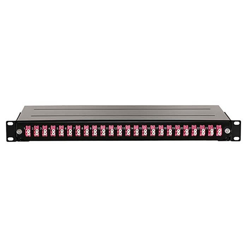Loaded 1U Fibre Panel LC Duplex, 48 fibre, Erika Violet