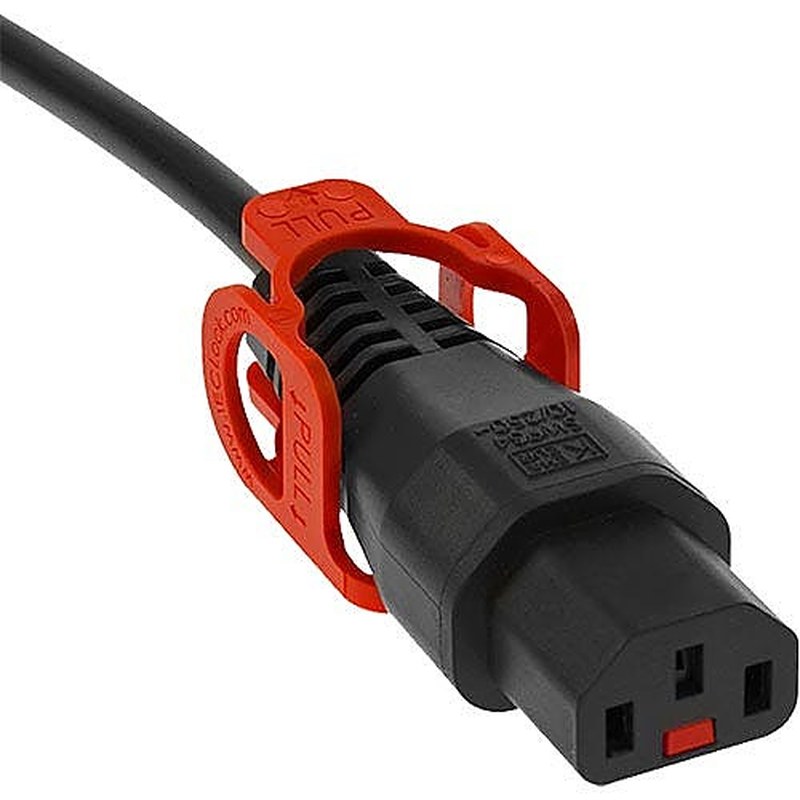 Locking C14 to C13 Power Lead IEC Lock+ Slimline, 2m, Black