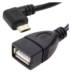 Right Angle Micro USB to USB OTG Adapter