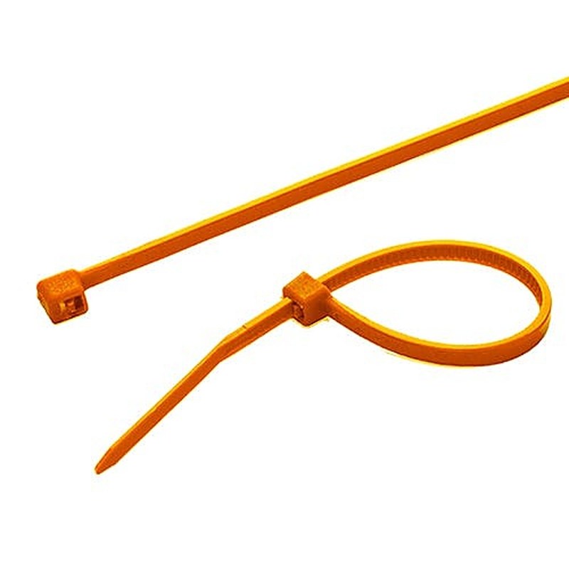 Nylon Cable Ties Pack of 100, 370mm x 4.8mm, Orange