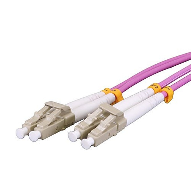 OM3 LC-LC Multimode Duplex Fibre Patch Lead, 15m, Violet