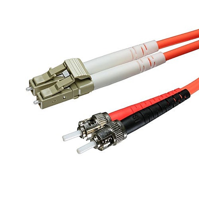 OM3 LC-ST Multimode Duplex Fibre Patch Lead, 5m, Orange