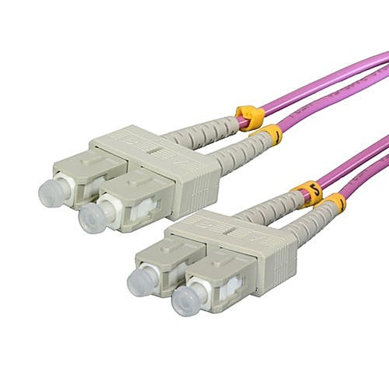 OM3 SC-SC Multimode Duplex Fibre Patch Lead, 0.5m, Violet