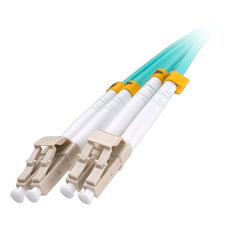 OM4 LC-LC Multimode Duplex Fibre Patch Lead, 1.5m, Aqua