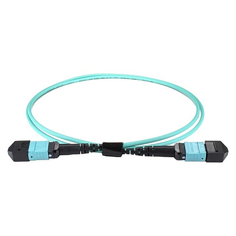 OM4 MPO 12 Fibre Trunk Cable, 0.5m, Aqua