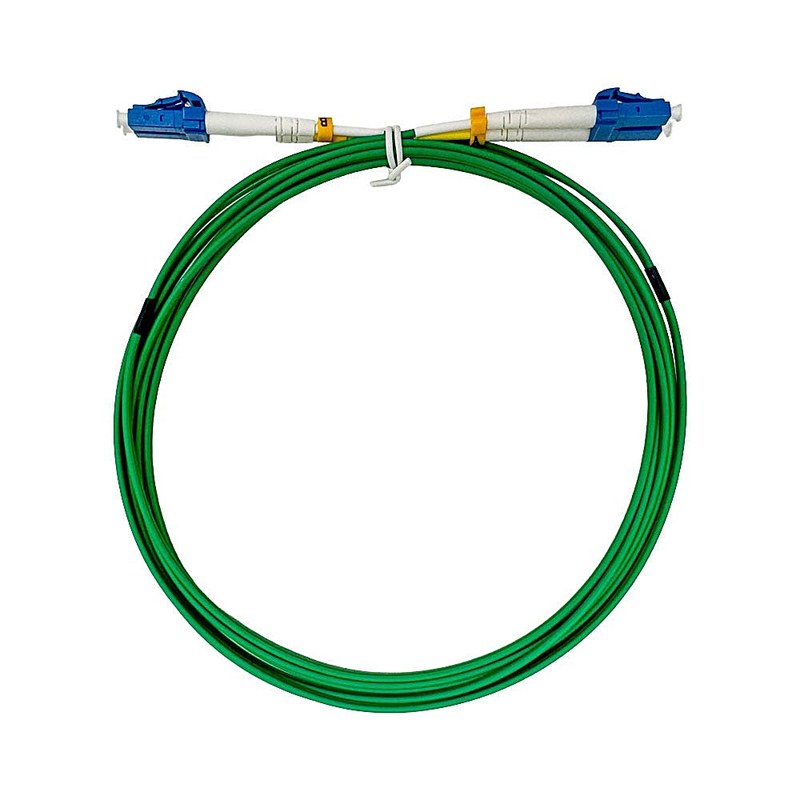 OS2 LC-LC Single Mode Duplex Fibre Patch Lead, 6m, Green