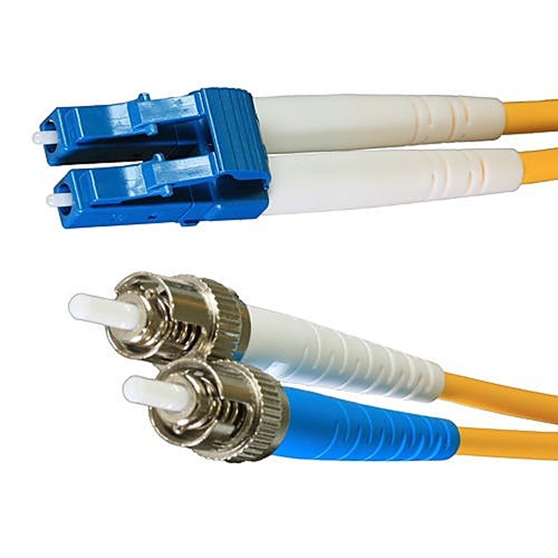 OS2 LC-ST Single Mode Duplex Fibre Patch Lead, 0.5m, Yellow
