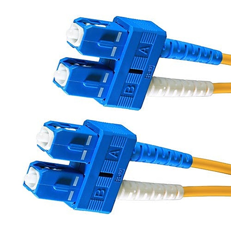 OS2 SC-SC Single Mode Duplex Fibre Patch Lead, 2m, Yellow