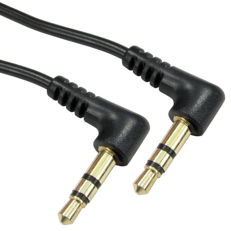 30cm 3.5mm Stereo Cable Two R-A Connectors Black