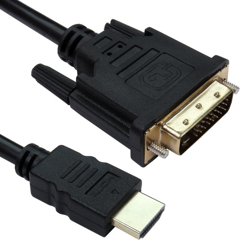 Bi-directional HDMI to DVI-D Cable, Gold Plated