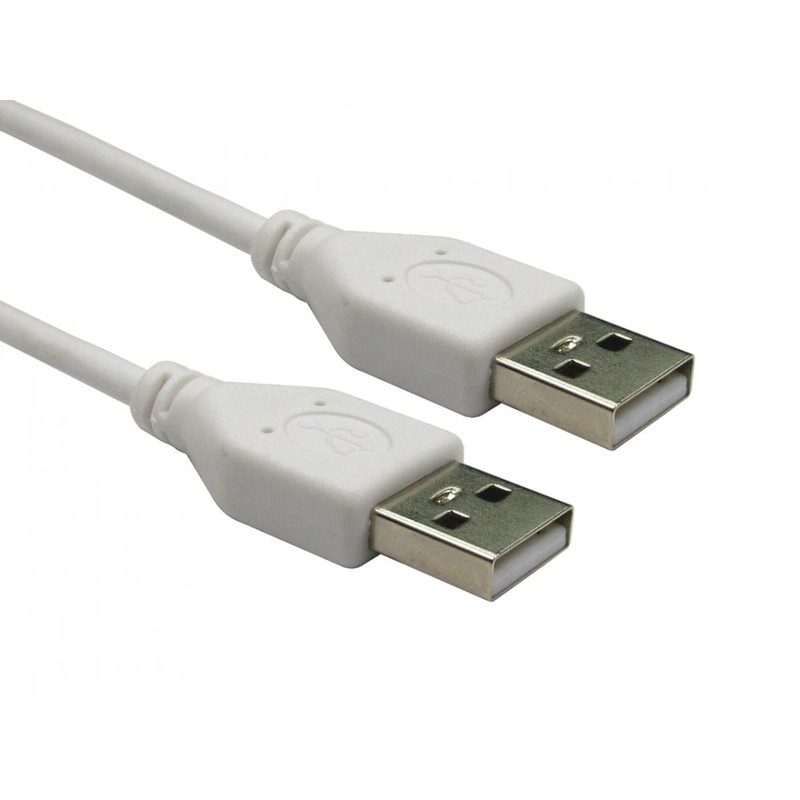 0.8m USB 2.0 Type A M to Type A M Data Cable White