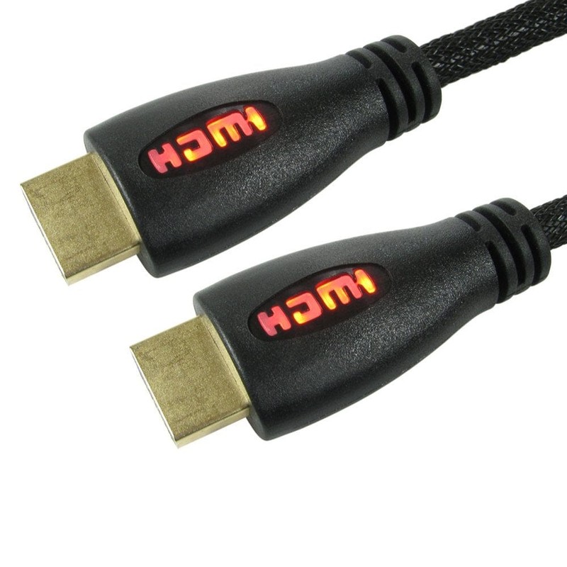 Light Up HDMI Cable - 1080p 4k 3D ARC, 1m, Red