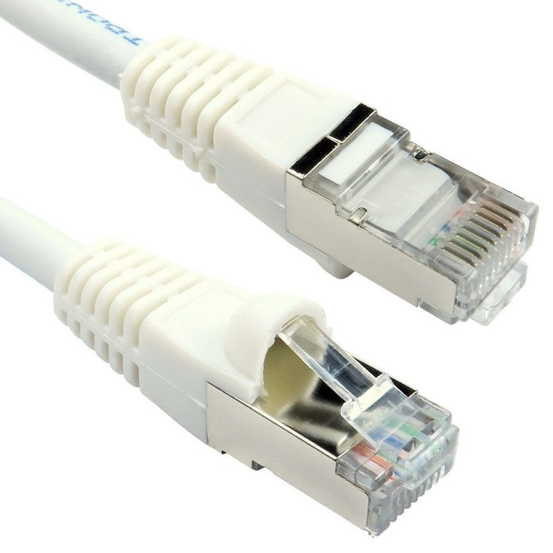 CAT6A Shielded Network Patch Cable, 8m, White