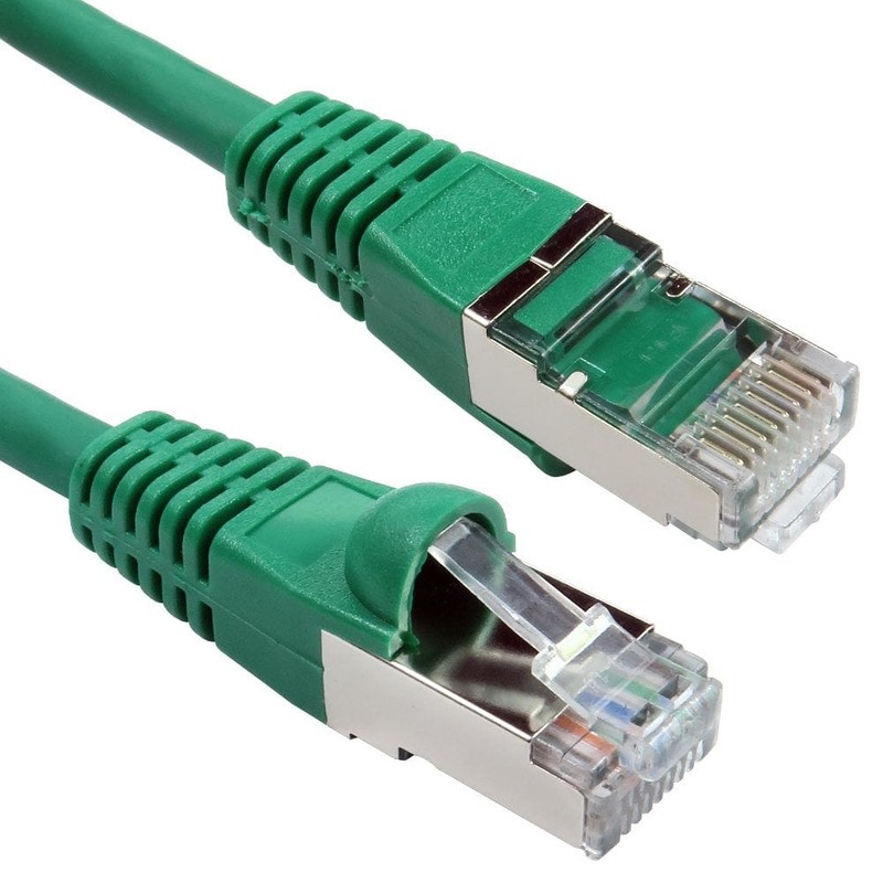 CAT6A Shielded Network Patch Cable, 0.15m, Green