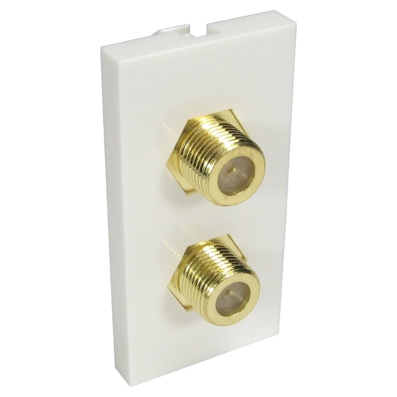 Dual F Type Faceplate Module Euromod Wall Plate Module