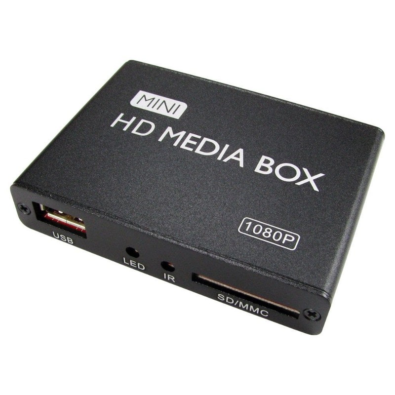 Mini 1080p HD Media Box, USB and SD Card to HDMI, AV or YUV