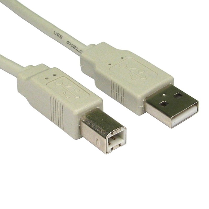 USB 2.0 Type A (M) to Type B (M) Data Cable, 3m, Beige