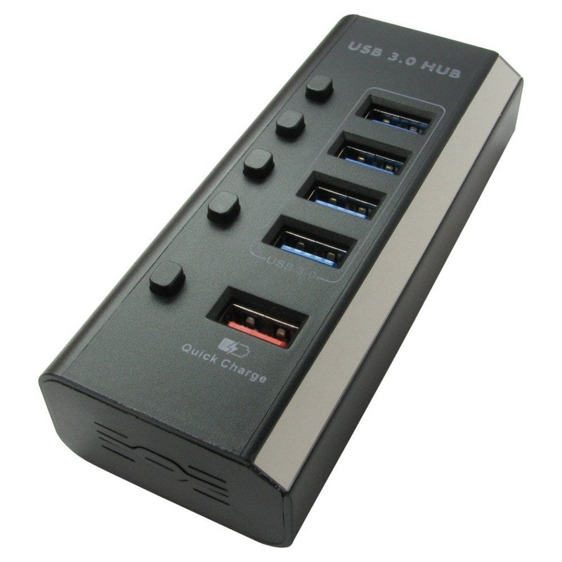 4 Port USB3.0 Hub + Quick Charge Port - PSU