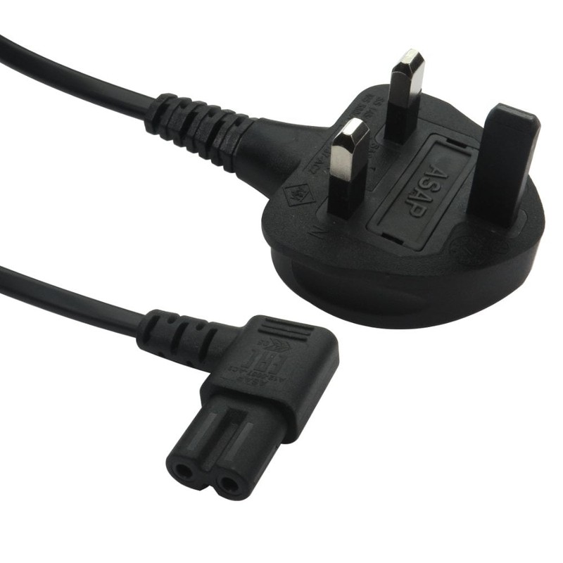 1.8m Angled Figure 8 Power Cable C7 90 Degree Lead