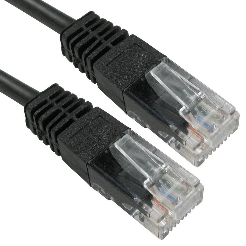 CAT5e Ethernet Cable UTP Full Copper, 0.15m, Black