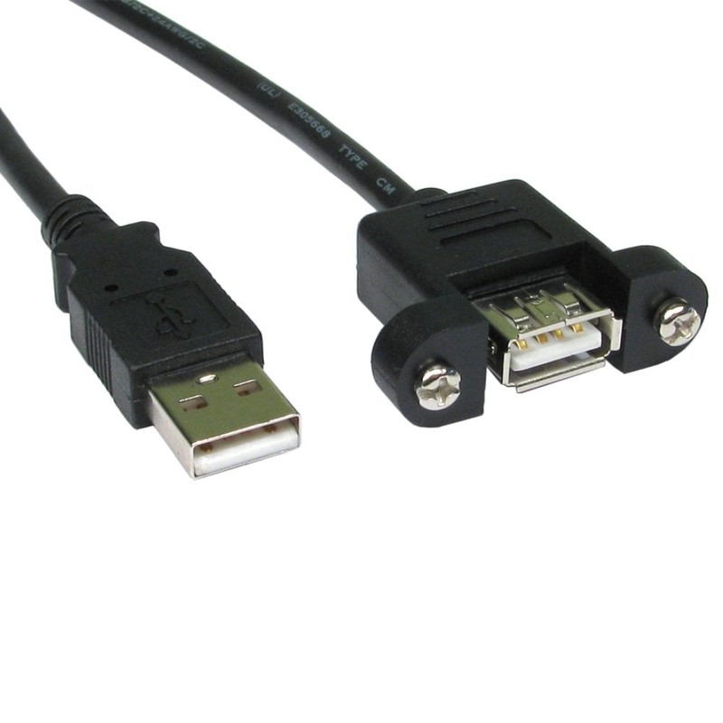 USB Panel Mount Cable A Male to Female