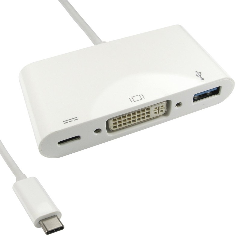 USB Type C to DVI and USB with Power Delivery