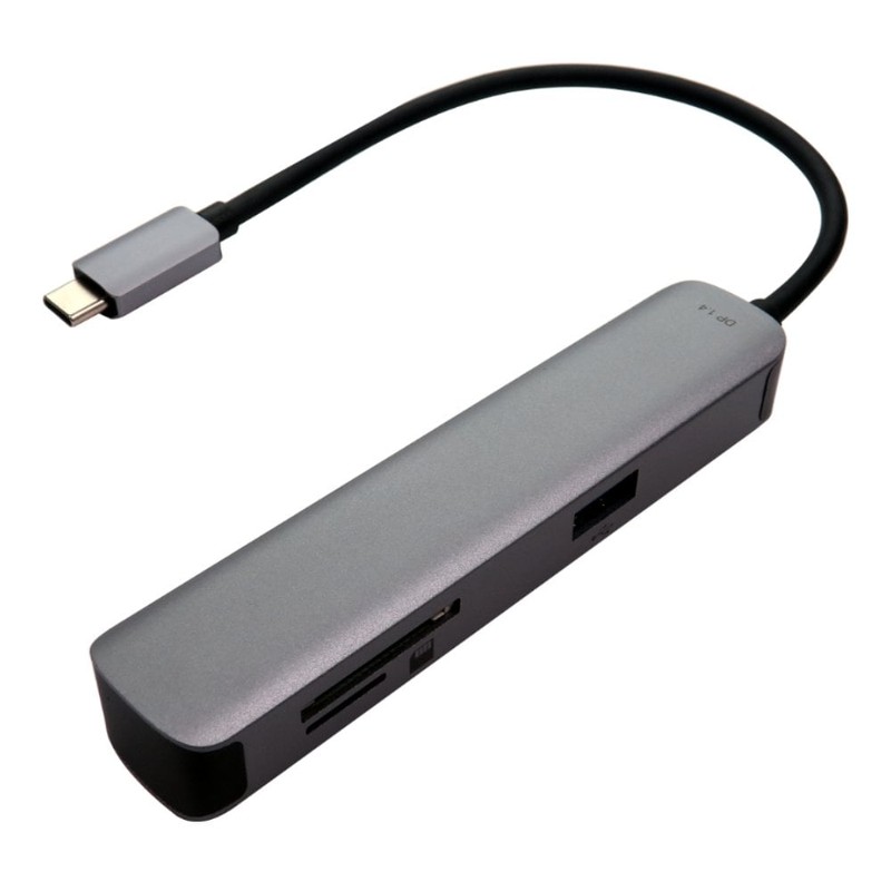 Type-C to HDMI4K-60Hz-USB-A x2-SD-TF with DP1.4 Alt mode