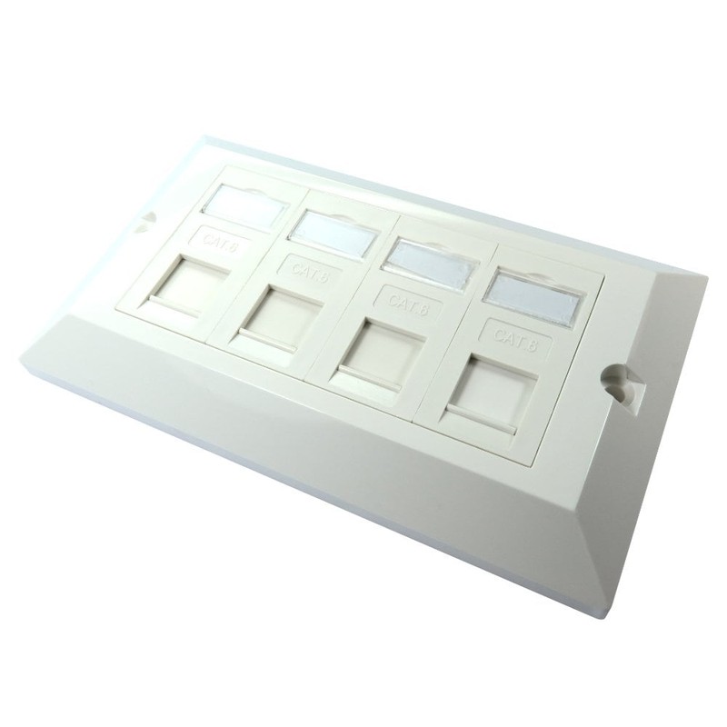 Dual Cat6 Faceplate 4 Port