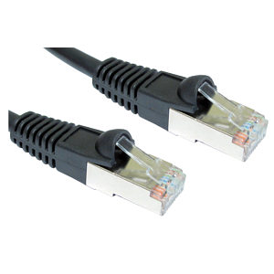 Shielded CAT5e Patch Cable, 0.5m, Black