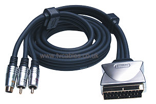 Profigold PGV632 1.5m S-Video + 2x Phono - Scart Cable Profigold PGV632 1.5m S-Video + 2x Phono - Scart Cable