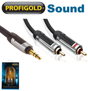 Profigold PROA3402 3.5mm jack to 2 x RCA Phono Audio Cable 2m Profigold PROA3402 3.5mm jack to 2 x RCA Phono Audio Cable 2m