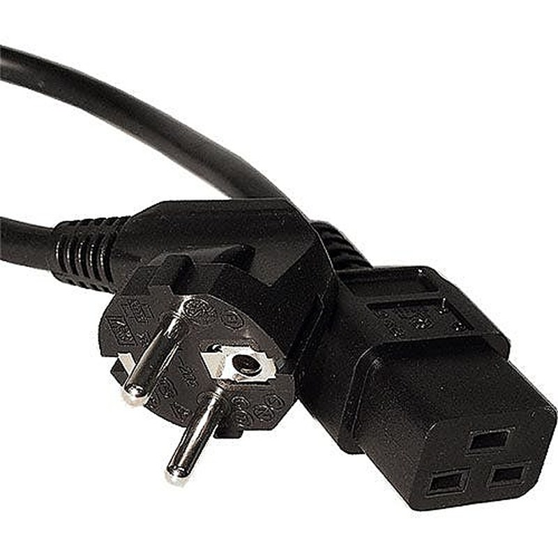Right Angle Schuko to C19 Power Lead 2.5m Black