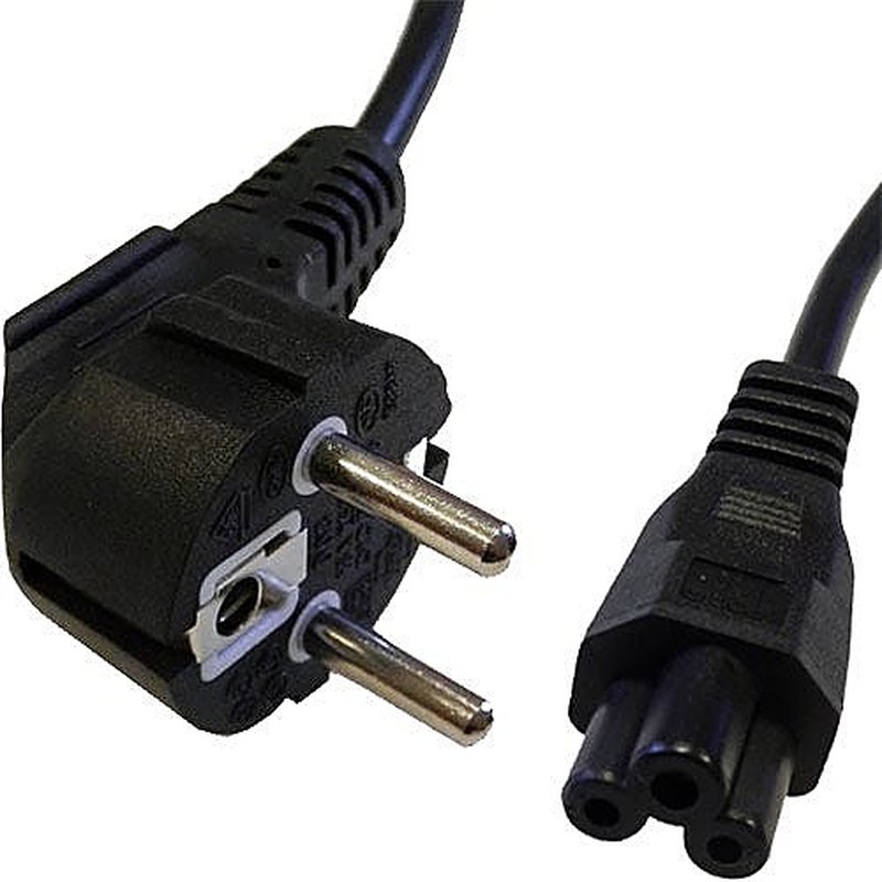 Right Angle Schuko to C5 Cloverleaf Power Lead 2m